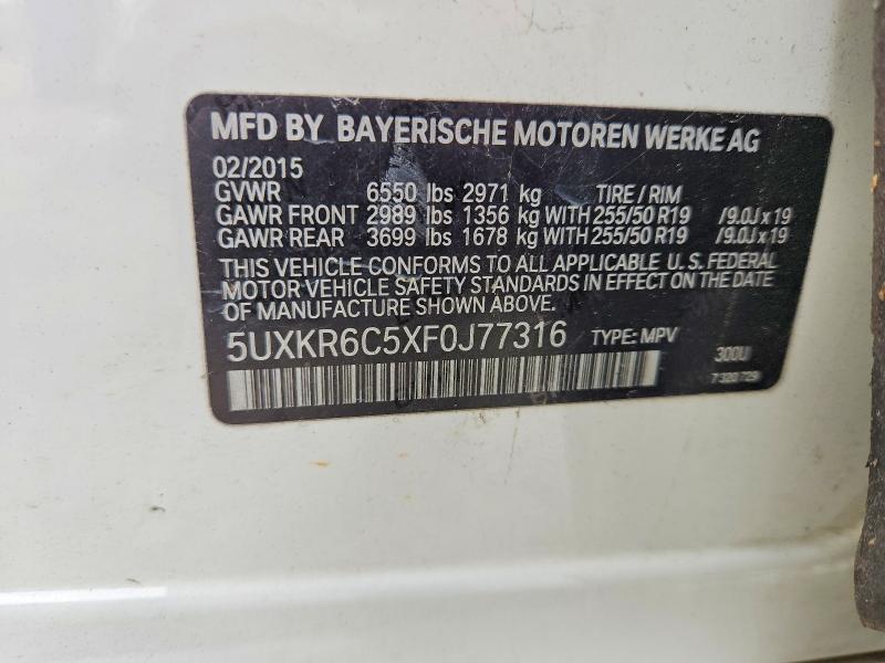 2015 Bmw X5 მანქანა იყიდება აუქციონზე, vin: 5UXKR6C5XF0J77316, აუქციონის ნომერი: 54051726