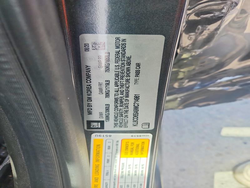 2021 Chevrolet Spark მანქანა იყიდება აუქციონზე, vin: KL8CD6SA9MC714961, აუქციონის ნომერი: 54213106