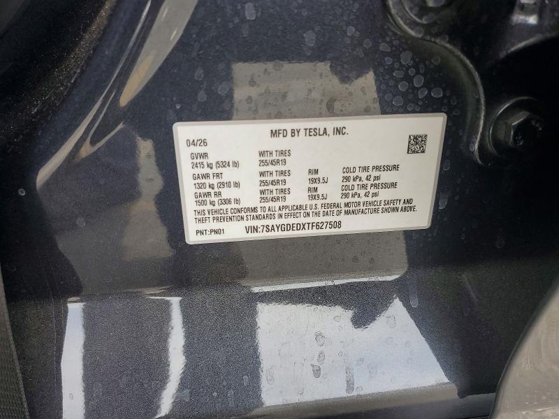 2026 Tesla Model Y მანქანა იყიდება აუქციონზე, vin: 7SAYGDEDXTF627508, აუქციონის ნომერი: 53852446
