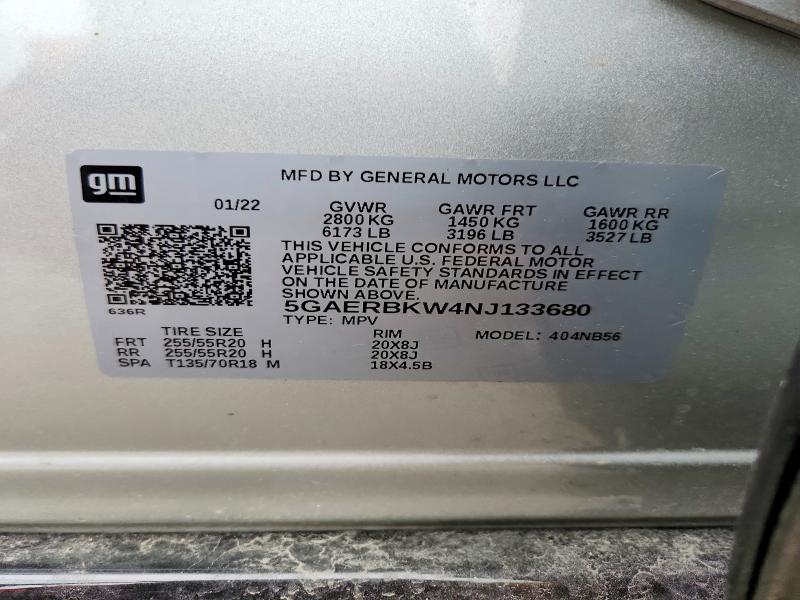 Продажа на аукционе авто 2022 Buick Enclave, vin: 5GAERBKW4NJ133680, номер лота: 54269036