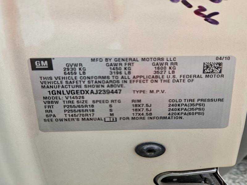 Aukcja sprzedaży 2010 Chevrolet Traverse, vin: 1GNLVGEDXAJ239447, numer aukcji: 53035726