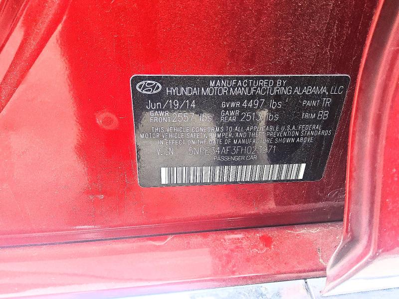 2015 Hyundai Sonata მანქანა იყიდება აუქციონზე, vin: 5NPE34AF3FH023971, აუქციონის ნომერი: 51460036