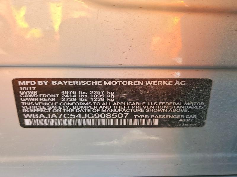 Продаж на аукціоні авто 2018 Bmw 530, vin: WBAJA7C54JG908507, номер лоту: 53981066