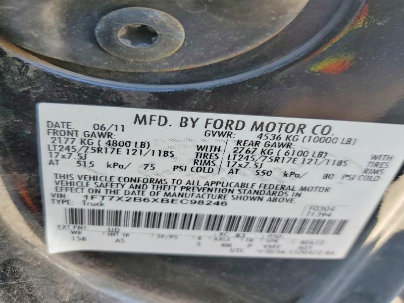 2011 Ford F250 მანქანა იყიდება აუქციონზე, vin: 1FT7X2B6XBEC98246, აუქციონის ნომერი: 55433846