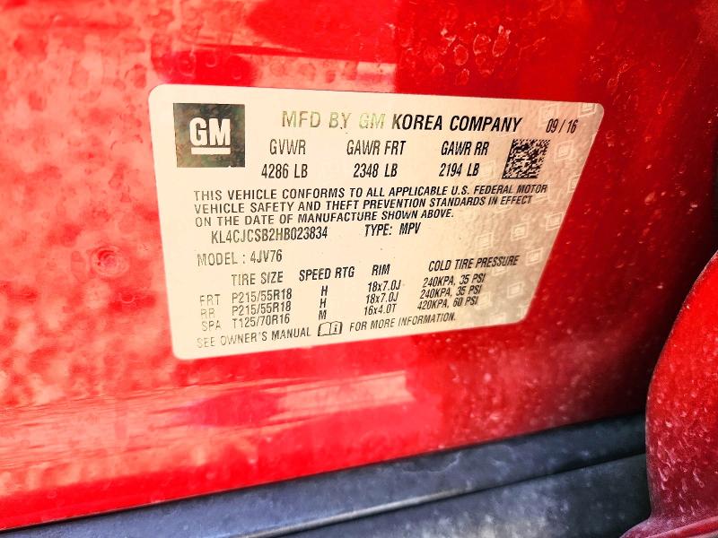 Aukcja sprzedaży 2017 Buick Encore, vin: KL4CJCSB2HB023834, numer aukcji: 51625866