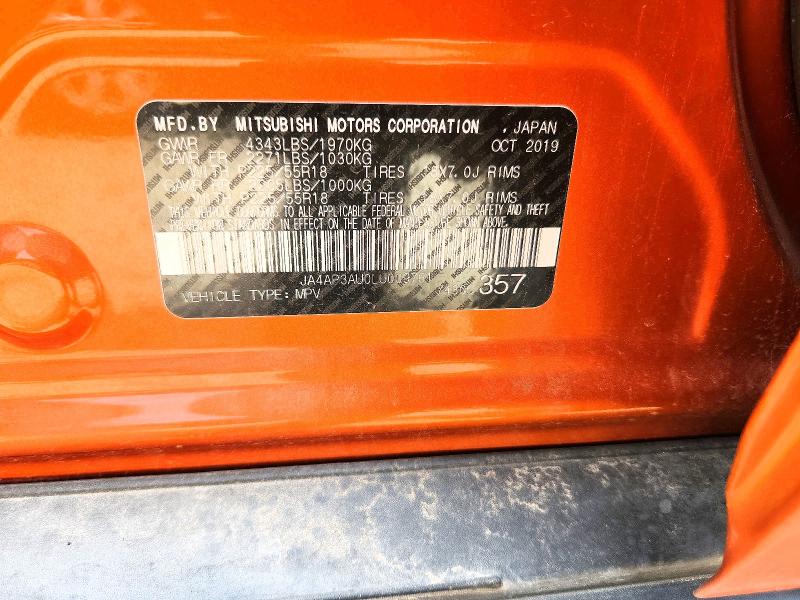 Aukcja sprzedaży 2020 Mitsubishi Outlander Sport, vin: JA4AP3AU0LU009761, numer aukcji: 53995296