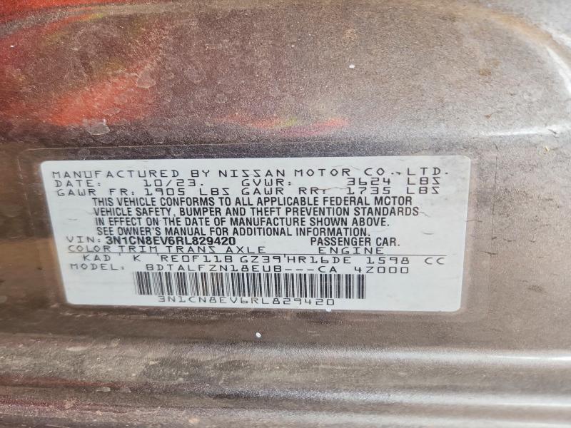 52264296 :رقم المزاد ، 3N1CN8EV6RL829420 vin ، 2024 Nissan Versa مزاد بيع