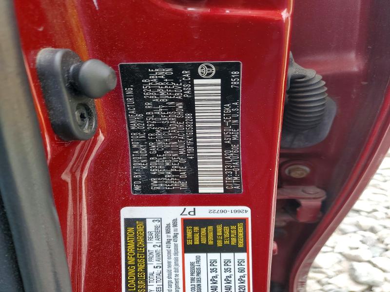 Продаж на аукціоні авто 2016 Toyota Camry, vin: 4T1BF1FK1GU582288, номер лоту: 54102536