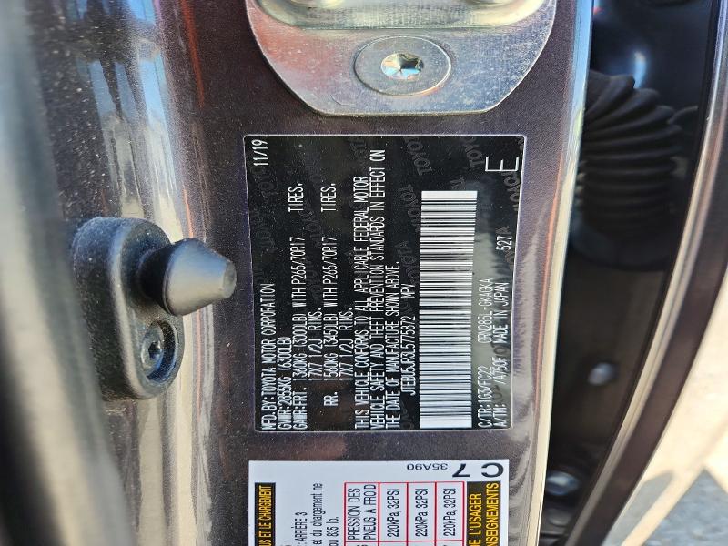 52966846 :رقم المزاد ، JTEBU5JR3L5775872 vin ، 2020 Toyota 4runner مزاد بيع