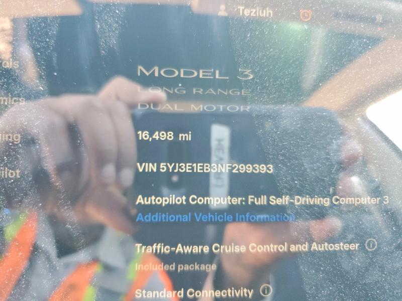 Aukcja sprzedaży 2022 Tesla Model 3, vin: 5YJ3E1EB3NF299393, numer aukcji: 53841876