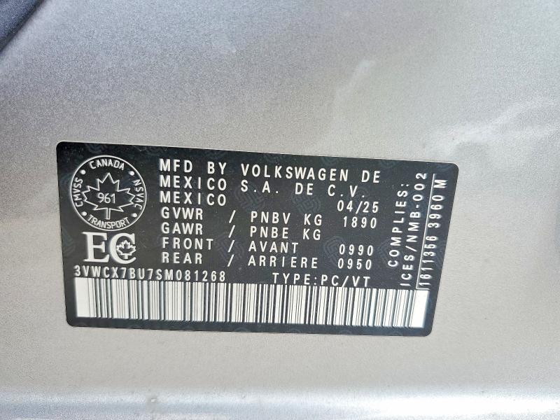 Продажа на аукционе авто 2025 Volkswagen Jetta, vin: 3VWCX7BU7SM081268, номер лота: 51922006