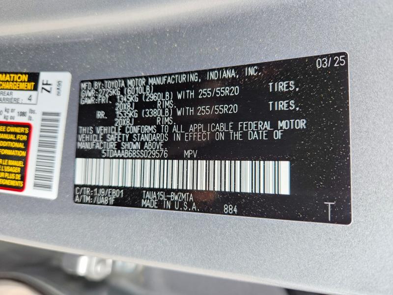 Aukcja sprzedaży 2025 Lexus Tx 350, vin: 5TDAAAB68SS029576, numer aukcji: 52388016