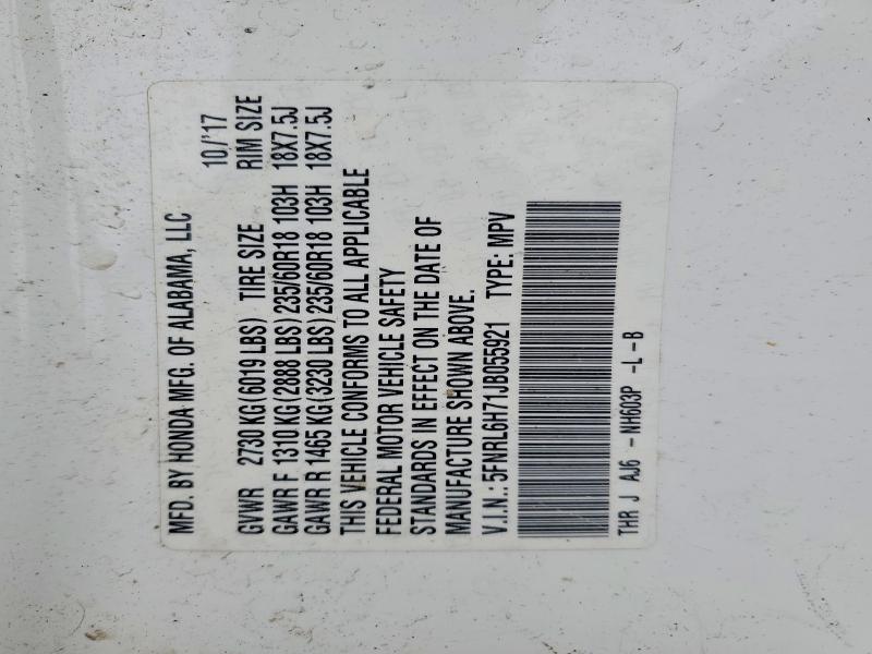 Продаж на аукціоні авто 2018 Honda Odyssey, vin: 5FNRL6H71JB055921, номер лоту: 52576456
