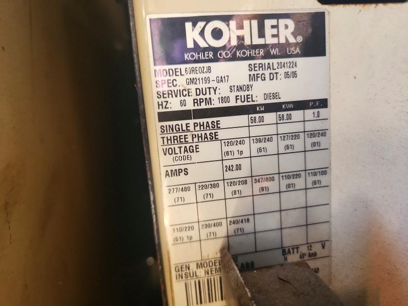 Продажа на аукционе авто 2005 Kohler Generator, vin: 1S9ST132851910216, номер лота: 53842226