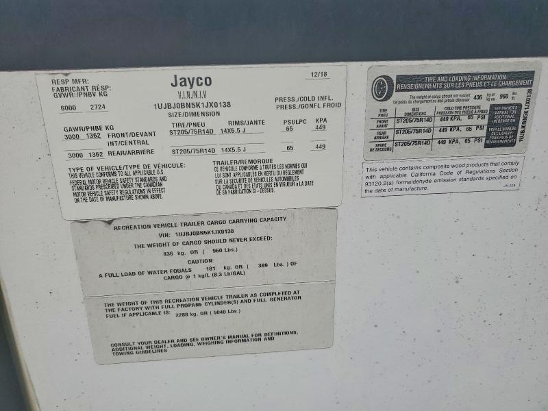 Aukcja sprzedaży 2019 Jay Jayfeather, vin: 1UJBJ0BN5K1JX0138, numer aukcji: 54512486