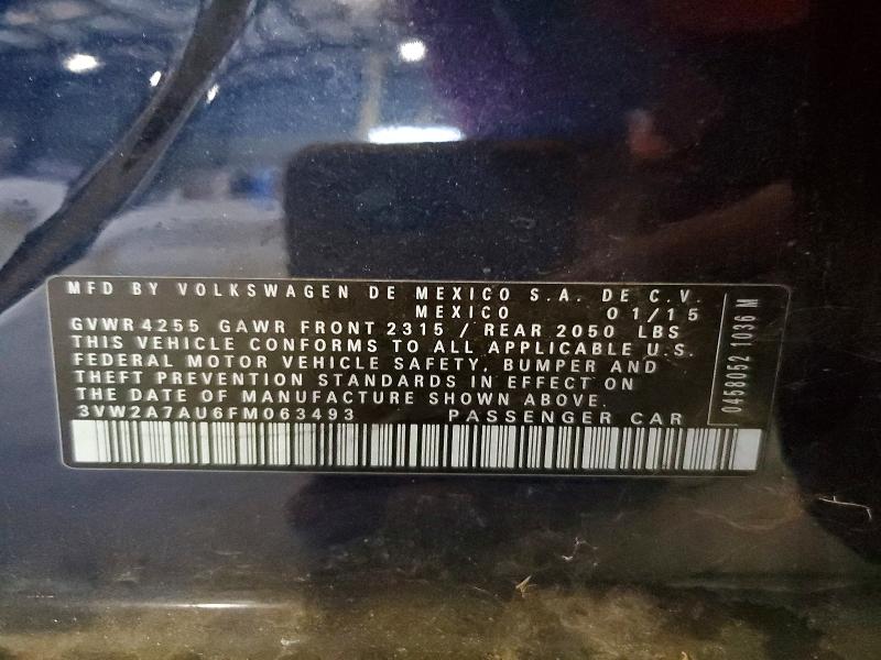 Продажа на аукционе авто 2015 Volkswagen Golf, vin: 3VW2A7AU6FM063493, номер лота: 52559526