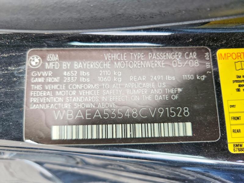 Продажа на аукционе авто 2008 Bmw 650, vin: WBAEA53548CV91528, номер лота: 53294596