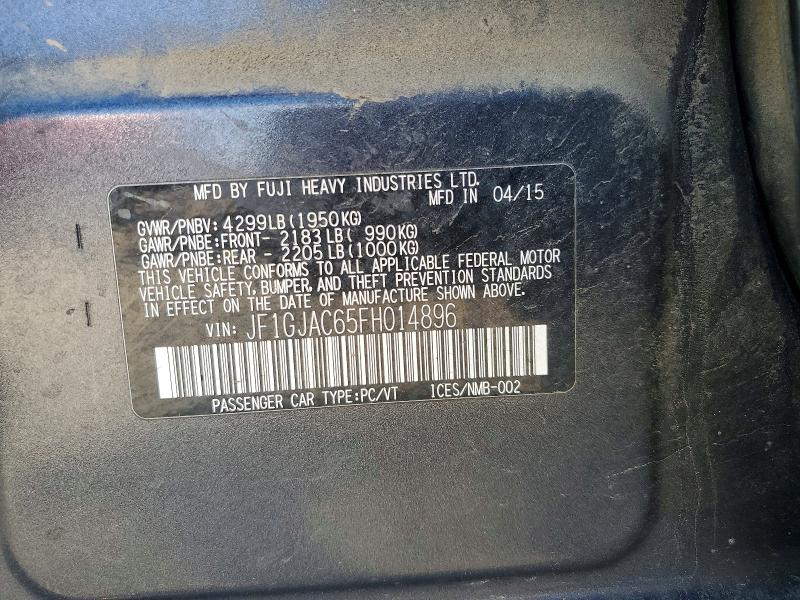 Продажа на аукционе авто 2015 Subaru Impreza, vin: JF1GJAC65FH014896, номер лота: 53180086
