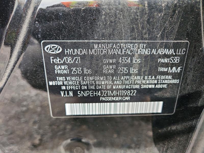 Aukcja sprzedaży 2021 Hyundai Sonata, vin: 5NPEH4J21MH119822, numer aukcji: 54702076