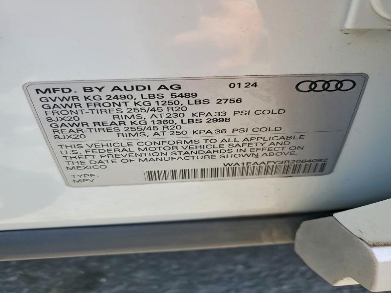 Продажа на аукционе авто 2024 Audi Q5, vin: WA1EAAFY3R2064082, номер лота: 54523956