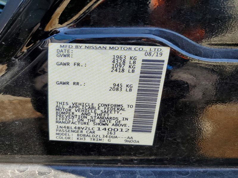 Продажа на аукционе авто 2020 Nissan Altima, vin: 1N4BL4BV2LC140012, номер лота: 54046466