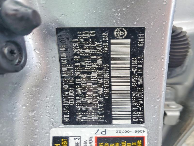 52358846 :رقم المزاد ، 4T1BF1FK5FU977315 vin ، 2015 Toyota Camry مزاد بيع