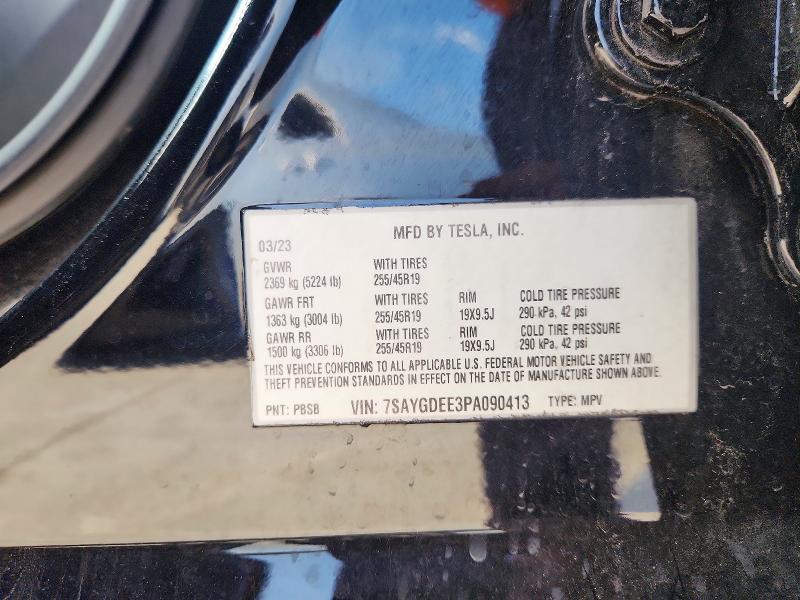 Продаж на аукціоні авто 2023 Tesla Model Y, vin: 7SAYGDEE3PA090413, номер лоту: 55061936