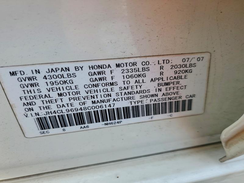 54680026 :رقم المزاد ، JH4CL96948C006147 vin ، 2008 Acura Tsx مزاد بيع