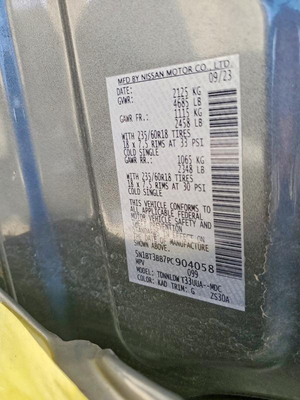 Aukcja sprzedaży 2023 Nissan Rogue, vin: 5N1BT3BB7PC904058, numer aukcji: 52766016