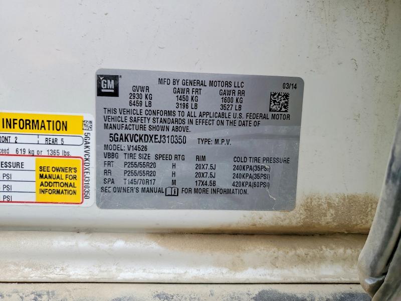 2014 Buick Enclave მანქანა იყიდება აუქციონზე, vin: 5GAKVCKDXEJ310350, აუქციონის ნომერი: 54527816