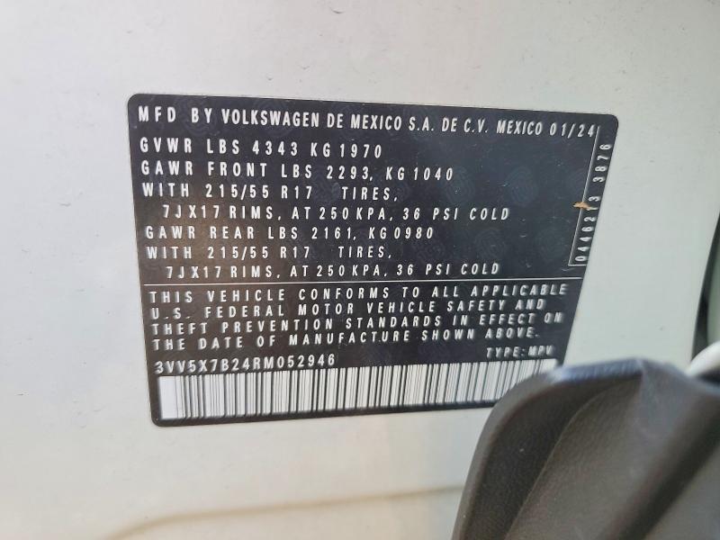 Продажа на аукционе авто 2024 Volkswagen Taos, vin: 3VV5X7B24RM052946, номер лота: 53810016
