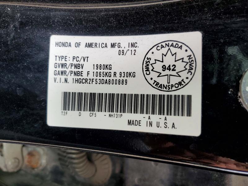 Aukcja sprzedaży 2013 Honda Accord, vin: 1HGCR2F53DA800889, numer aukcji: 54128096