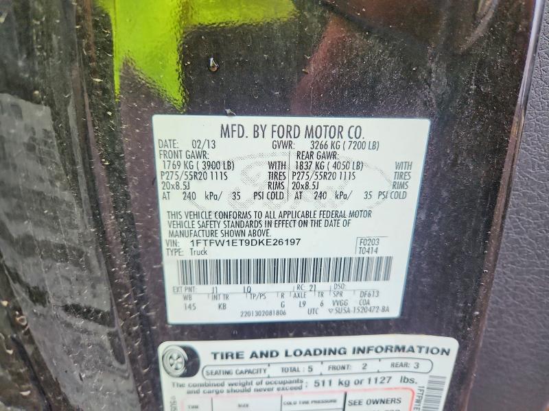 Продаж на аукціоні авто 2013 Ford F150, vin: 1FTFW1ET9DKE26197, номер лоту: 54977756