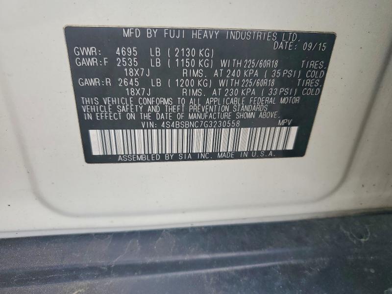Aukcja sprzedaży 2016 Subaru Outback, vin: 4S4BSBNC7G3230558, numer aukcji: 52807756