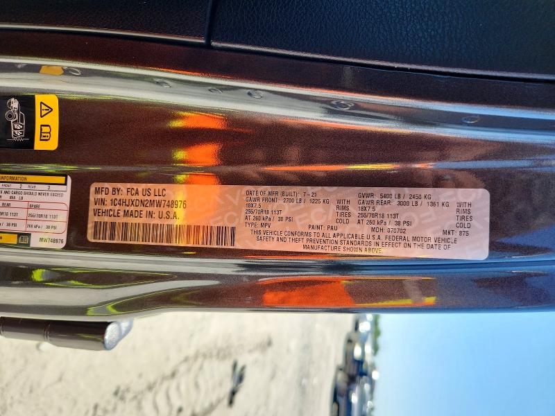 Продаж на аукціоні авто 2021 Jeep Wrangler Unlimited, vin: 1C4HJXDN2MW748976, номер лоту: 53574856