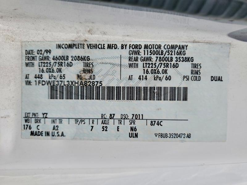 1999 Ford Econoline მანქანა იყიდება აუქციონზე, vin: 1FDWE37L3XHA82875, აუქციონის ნომერი: 51123316