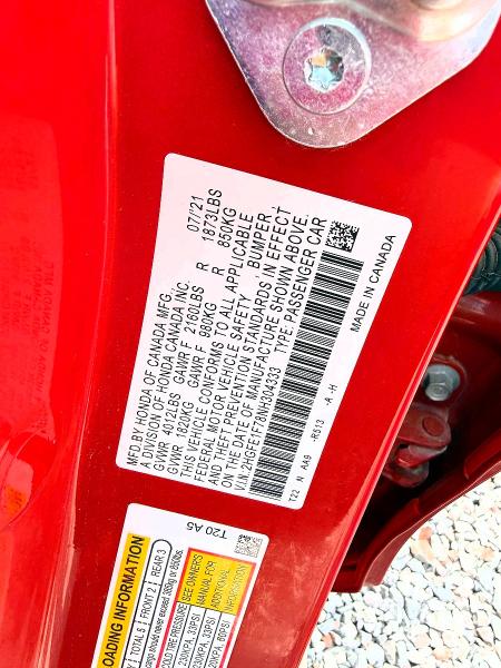 55836046 :رقم المزاد ، 2HGFE1F78NH304333 vin ، 2022 Honda Civic مزاد بيع