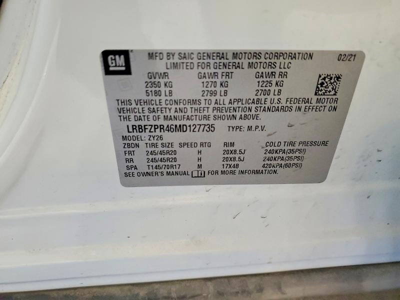 Продажа на аукционе авто 2021 Buick Envision, vin: LRBFZPR46MD127735, номер лота: 52428716