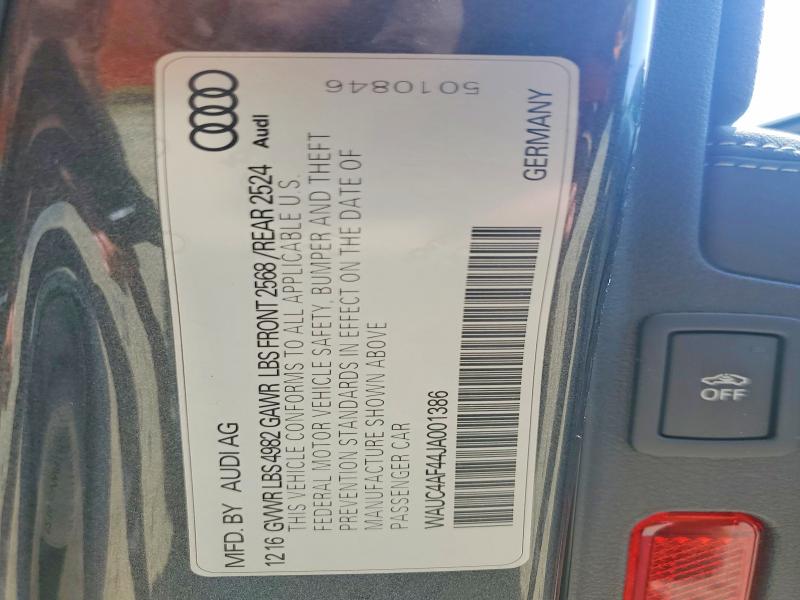 Продаж на аукціоні авто 2018 Audi S4, vin: WAUC4AF44JA001386, номер лоту: 54348396