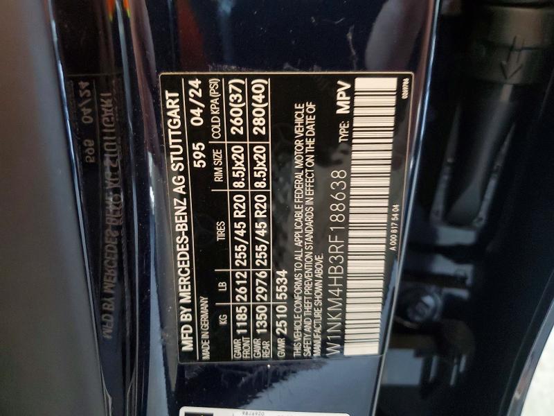 Aukcja sprzedaży 2024 Mercedes-benz Glc, vin: W1NKM4HB3RF188638, numer aukcji: 54163496