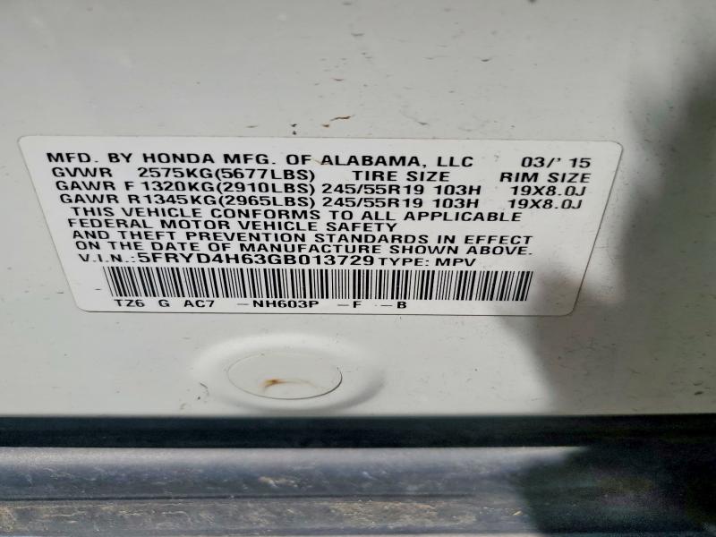 2016 Acura Mdx მანქანა იყიდება აუქციონზე, vin: 5FRYD4H63GB013729, აუქციონის ნომერი: 54651936