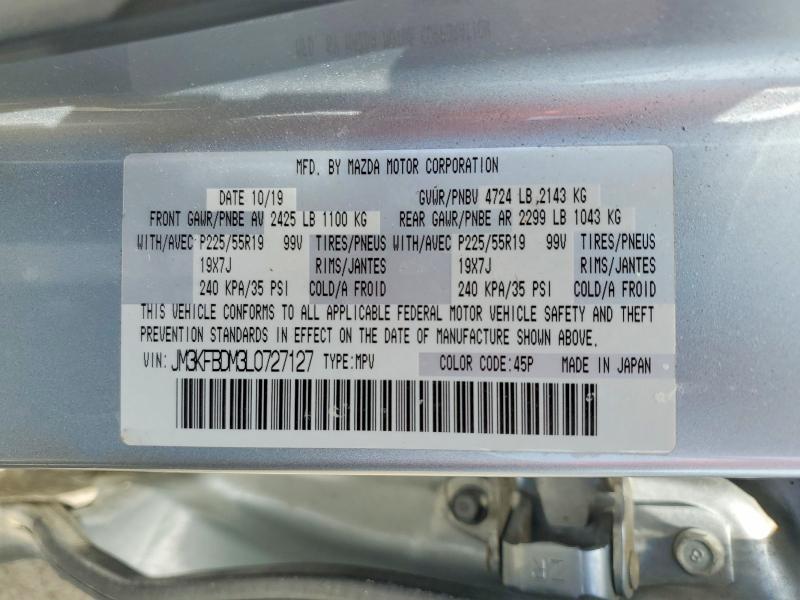 Aukcja sprzedaży 2020 Mazda Cx-5, vin: JM3KFBDM3L0727127, numer aukcji: 54664706