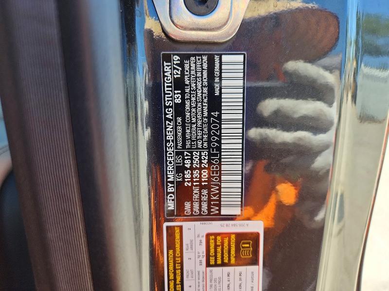 54221096 :رقم المزاد ، W1KWJ6EB6LF992074 vin ، 2020 Mercedes-benz C مزاد بيع