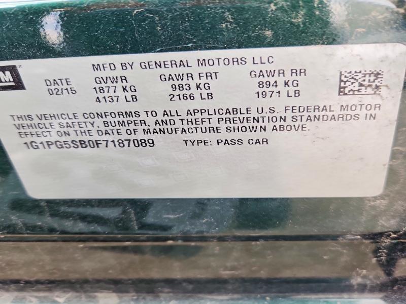 Aukcja sprzedaży 2015 Chevrolet Cruze, vin: 1G1PG5SB0F7187089, numer aukcji: 51964806