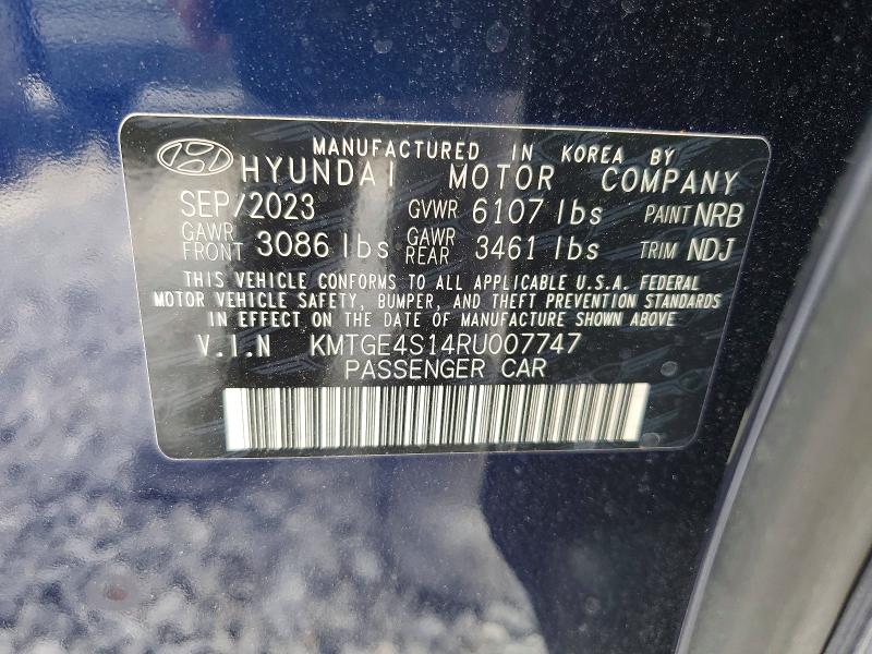 52648056 :رقم المزاد ، KMTGE4S14RU007747 vin ، 2024 Genesis Electrified G80 مزاد بيع