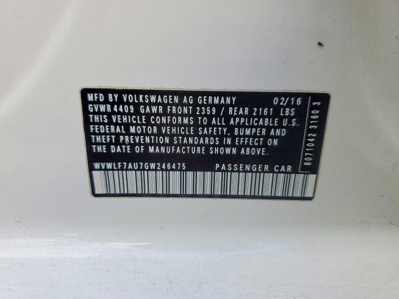 Aukcja sprzedaży 2016 Volkswagen Golf R, vin: WVWLF7AU7GW246475, numer aukcji: 51494926