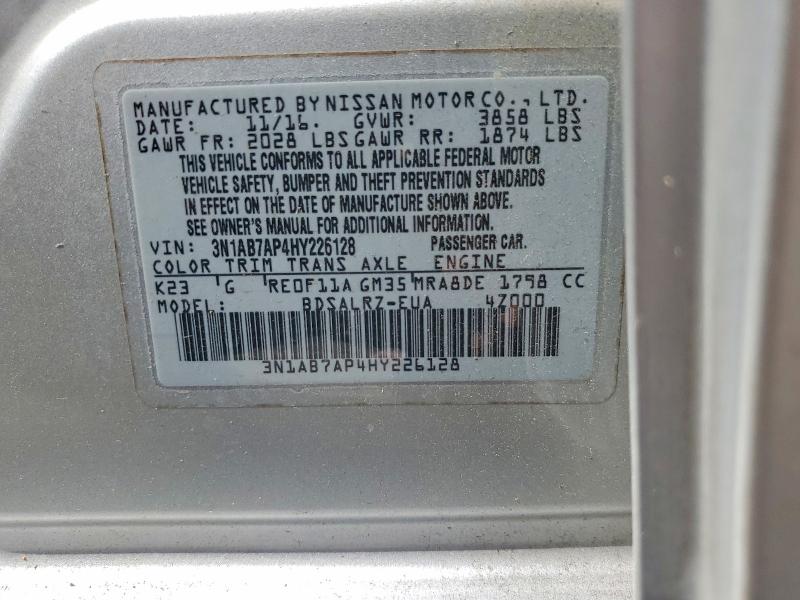 Продажа на аукционе авто 2017 Nissan Sentra, vin: 3N1AB7AP4HY226128, номер лота: 55348406