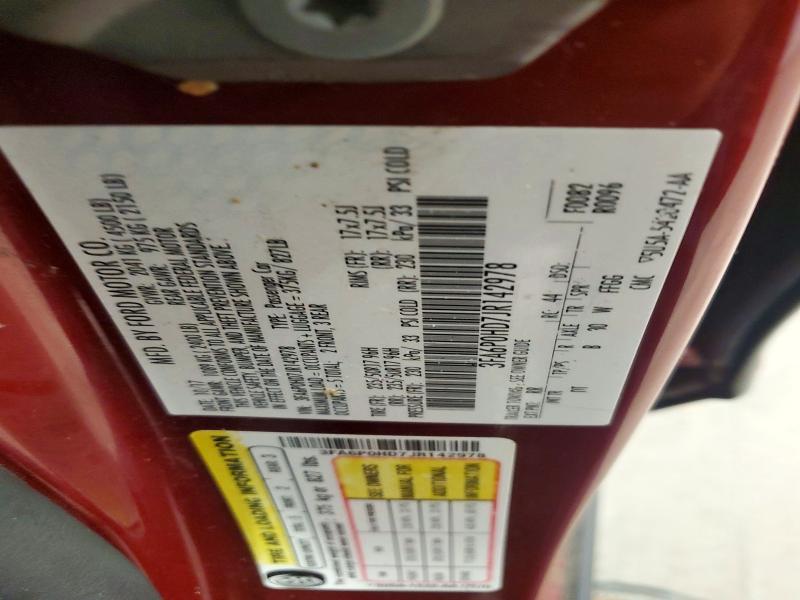 Aukcja sprzedaży 2018 Ford Fusion, vin: 3FA6P0HD7JR142978, numer aukcji: 52348056