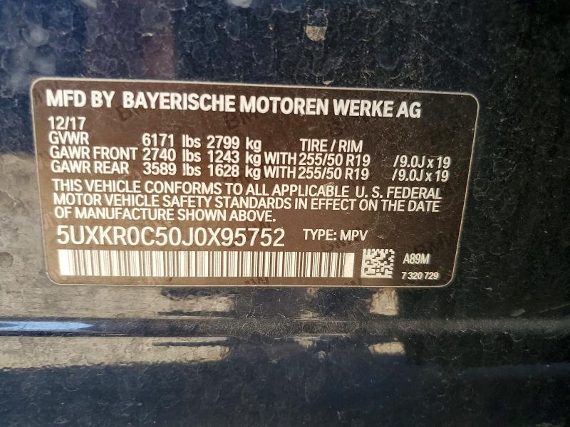 Продаж на аукціоні авто 2018 Bmw X5, vin: 5UXKR0C50J0X95752, номер лоту: 53117646