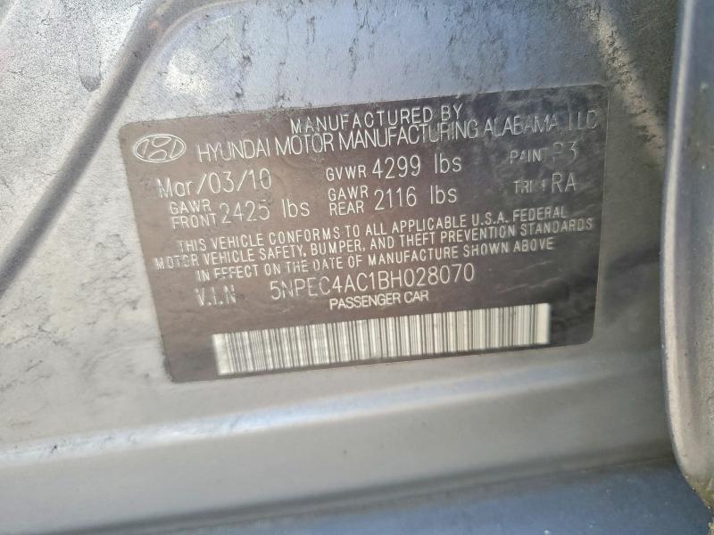 2011 Hyundai Sonata მანქანა იყიდება აუქციონზე, vin: 5NPEC4AC1BH028070, აუქციონის ნომერი: 53232196